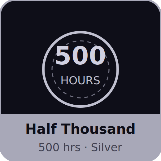 500 hours - approaching command rank